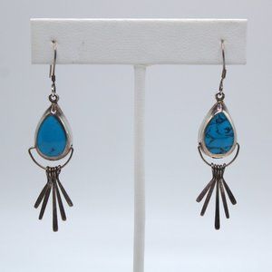 Vintage 925 Turquoise Dangle Earring | Signed Sterling MX